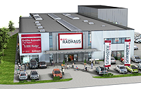 RADHAUS Ingolstadt. Sehr detailierte 3D Darstellung des Gebäudekomplexes. 3D-Visualisierung von WERBEAGENTUR OBERHOFER, Ingolstadt